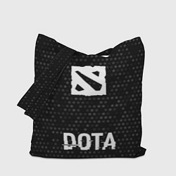 Сумка-шоппер Dota glitch на темном фоне по-центру