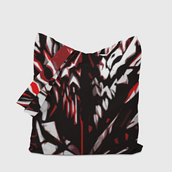 Сумка-шоппер White and red abstraction on a black background