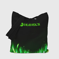 Сумка-шоппер Deadlock logo зеленый огонь