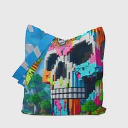 Сумка-шопер Minecraft skull - ai art fantasy, цвет: 3D-принт