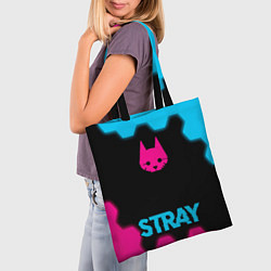 Сумка-шопер Stray - neon gradient по-центру, цвет: 3D-принт — фото 2