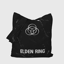 Сумка-шопер Elden Ring glitch на темном фоне по-центру, цвет: 3D-принт