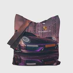 Сумка-шопер Porshe neon city, цвет: 3D-принт