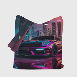 Сумка-шопер Porshe night city, цвет: 3D-принт