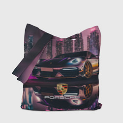 Сумка-шопер Porshe night city, цвет: 3D-принт