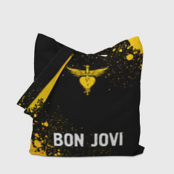 Сумка-шопер Bon Jovi - gold gradient по-центру, цвет: 3D-принт