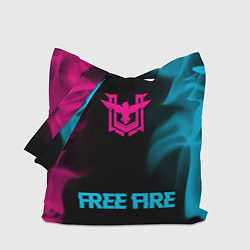 Сумка-шоппер Free Fire - neon gradient по-центру