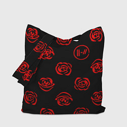 Сумка-шопер Twenty one pilots rose pattern, цвет: 3D-принт