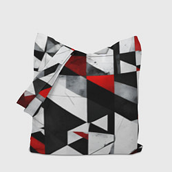 Сумка-шопер Red and black abstraction on a white background, цвет: 3D-принт