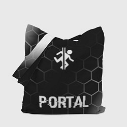 Сумка-шоппер Portal glitch на темном фоне по-центру