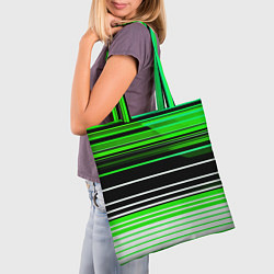 Сумка-шопер Разноцветные вертикальные линии, цвет: 3D-принт — фото 2