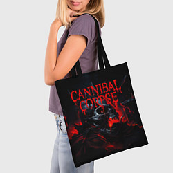 Сумка-шопер Cannibal Corpse кровавый череп, цвет: 3D-принт — фото 2