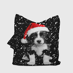 Сумка-шопер Новогодний милый щенок, цвет: 3D-принт