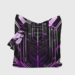 Сумка-шоппер Purple lines on a black background