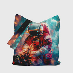 Сумка-шоппер Космонавт с ёлкой в космосе