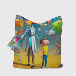 Сумка-шопер Рик и Морти - сюрреалистическая фантазия, цвет: 3D-принт