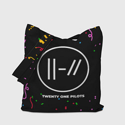 Сумка-шопер Twenty One Pilots конфети, цвет: 3D-принт