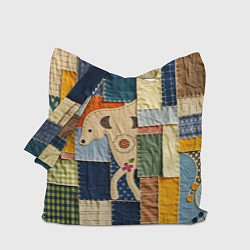 Сумка-шоппер Пэчворк с собакой