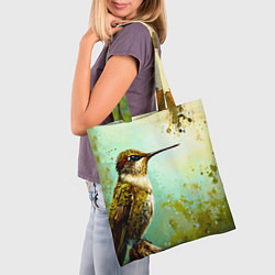 Сумка-шопер Колибри птичка, цвет: 3D-принт — фото 2