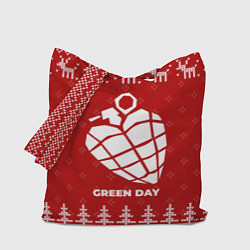 Сумка-шопер Новогодний Green Day с оленями, цвет: 3D-принт