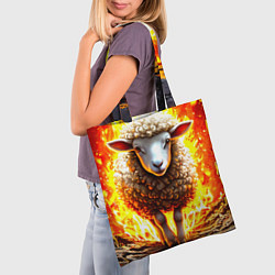 Сумка-шопер Овечка в огне, цвет: 3D-принт — фото 2