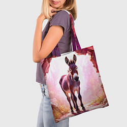 Сумка-шопер Осел в розовом свете, цвет: 3D-принт — фото 2