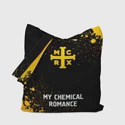 Сумка-шопер My Chemical Romance - gold gradient по-центру, цвет: 3D-принт