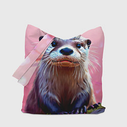 Сумка-шоппер Выдра в розовом цвете