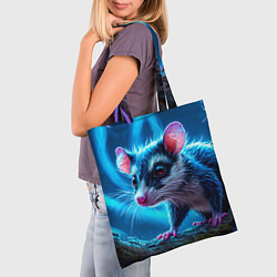 Сумка-шопер Опоссум в синей туманности, цвет: 3D-принт — фото 2