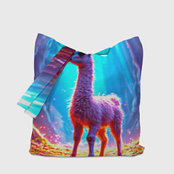 Сумка-шоппер Лама в неоновых лучах
