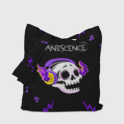 Сумка-шопер Evanescence неоновый череп, цвет: 3D-принт