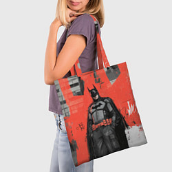 Сумка-шопер Бэтмен граффити на стене, цвет: 3D-принт — фото 2
