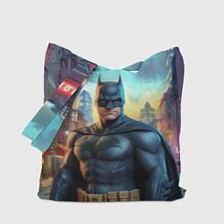 Сумка-шоппер Бэтмен неоновый город