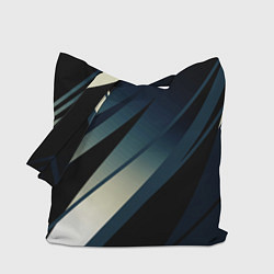 Сумка-шоппер Чёрно-синий абстрактный с полосами