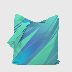 Сумка-шоппер Нежный голубой с полосами градиент