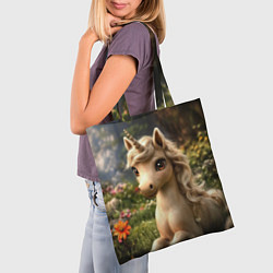 Сумка-шопер Единорожка кофейного цвета, цвет: 3D-принт — фото 2