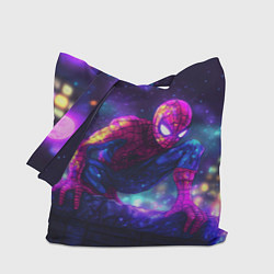 Сумка-шоппер Человек-паук неоновый свет