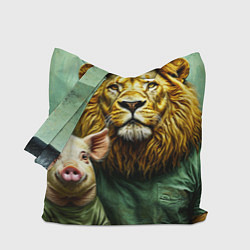 Сумка-шоппер Лев со свиньей