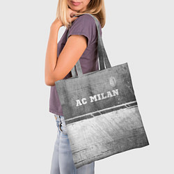 Сумка-шопер AC Milan - grey gradient посередине, цвет: 3D-принт — фото 2