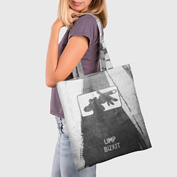Сумка-шопер Limp Bizkit - grey gradient по-центру, цвет: 3D-принт — фото 2