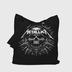 Сумка-шоппер Metallica - a skull with roses and thorns