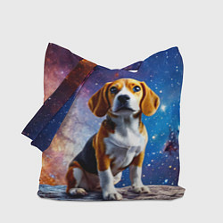 Сумка-шопер Бигль в космосе, цвет: 3D-принт