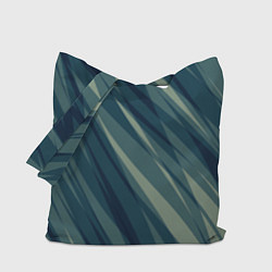 Сумка-шопер Зеленовато-синий полосы, цвет: 3D-принт