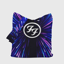 Сумка-шопер Foo Fighters neon energy, цвет: 3D-принт