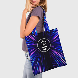 Сумка-шопер Pink Floyd neon energy, цвет: 3D-принт — фото 2