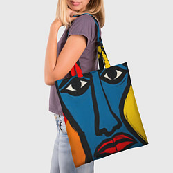 Сумка-шопер Арт с лицами, цвет: 3D-принт — фото 2