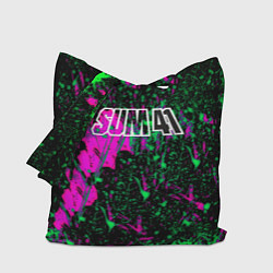 Сумка-шопер Sum 41 неоновые краски, цвет: 3D-принт