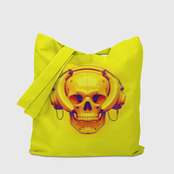 Сумка-шопер Yellow bananas skull - cyberpunk, цвет: 3D-принт