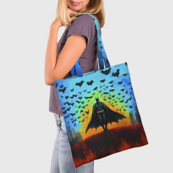 Сумка-шопер Бэтмен и летучие мыши, цвет: 3D-принт — фото 2
