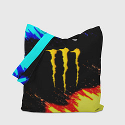 Сумка-шопер Monster energy огненные краски, цвет: 3D-принт